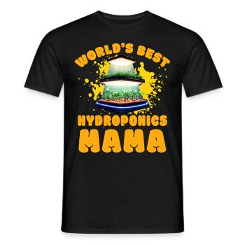 World's best Hydroponics Mama - Men's T-Shirt - black - Front - AI Model Male 178 light (178cm)