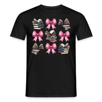 Coquette Bow Librarian Library Books Pink - Men's T-Shirt - black - Front - AI Model Male 178 light (178cm)