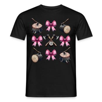 Coquette Bogen Holzarbeiter Logger Mütter Tag Rosa - Männer T-Shirt - Schwarz - Vorne - AI Model Male 178 light (178cm)