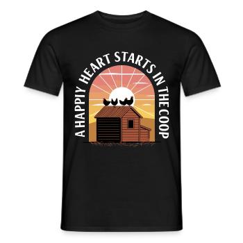 Chicken Chickens - Men's T-Shirt - black - Front - AI Model Male 178 light (178cm)
