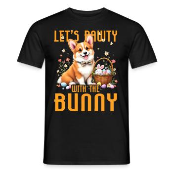 Let's Pawity with the bunny - Men's T-Shirt - black - Front - AI Model Male 178 light (178cm)