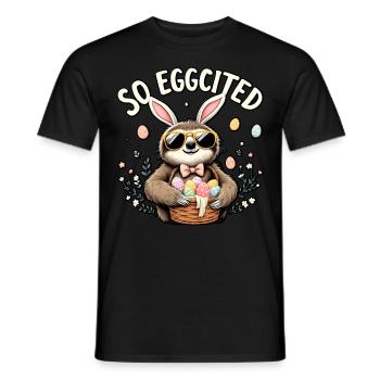 So Eggcited - Men's T-Shirt - black - Front - AI Model Male 178 light (178cm)