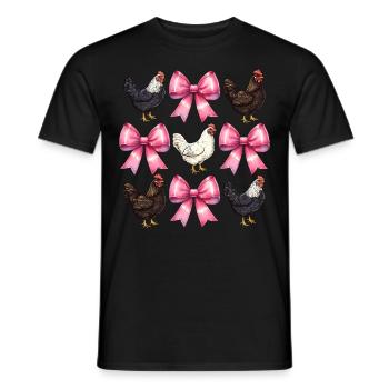 Coquette Bow Hühnerfarm Bauernhof Rosa Mothers Day - Männer T-Shirt - Schwarz - Vorne - AI Model Male 178 light (178cm)