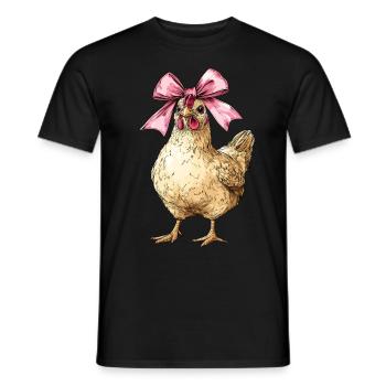 Coquette Bow Chicken Farm Ferme Rosa Fête des Mères - T-shirt homme - noir - Devant - AI Model Male 178 light (178cm)