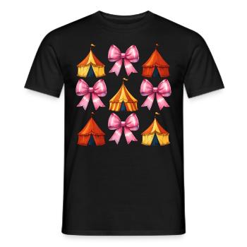 Coquettish Bow Circus Carnival Pink Bow - Men's T-Shirt - black - Front - AI Model Male 178 light (178cm)