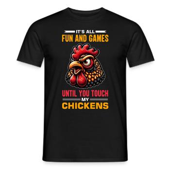 Chicken Chickens - Men's T-Shirt - black - Front - AI Model Male 178 light (178cm)