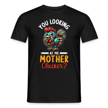 Chicken Chickens - Men's T-Shirt - black - Front - AI Model Male 178 light (178cm)