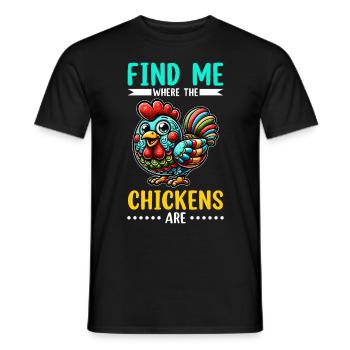 Chicken Chickens - Men's T-Shirt - black - Front - AI Model Male 178 light (178cm)