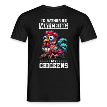Chicken Chickens - Men's T-Shirt - black - Front - AI Model Male 178 light (178cm)