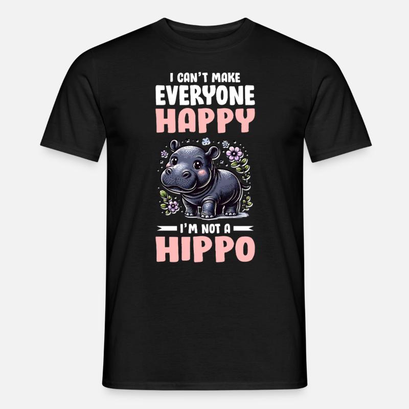Nilpferd - Männer T-Shirt - Schwarz