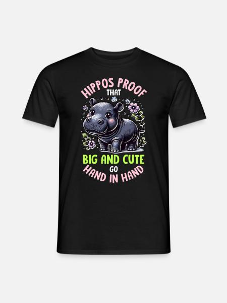 Nilpferd - Männer T-Shirt - Schwarz