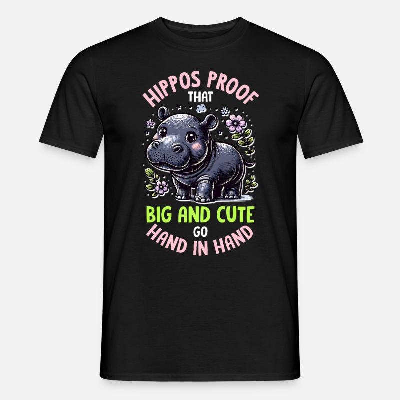 Nilpferd - Männer T-Shirt - Schwarz