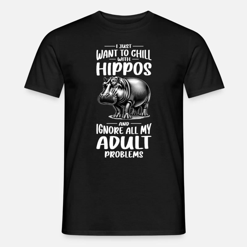 Nilpferd - Männer T-Shirt - Schwarz