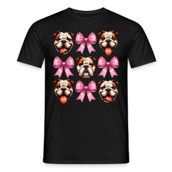 Coquette Bow Bulldog Chien Maman Rose - T-shirt homme - noir - Devant - AI Model Male 178 light (178cm)