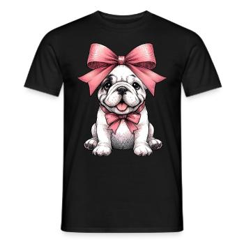Coquette Bow Bulldog Chien Maman Rose - T-shirt homme - noir - Devant - AI Model Male 178 light (178cm)