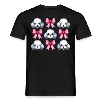 Coquette Bow Poodle Dog Mom Pink Bow - Men's T-Shirt - black - Front - AI Model Male 178 light (178cm)