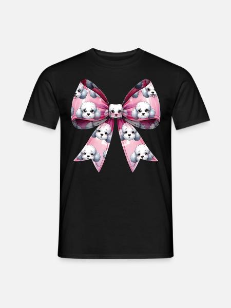 Coquette Schleife Pudel Hund Mama Muster rosa - Männer T-Shirt - Schwarz