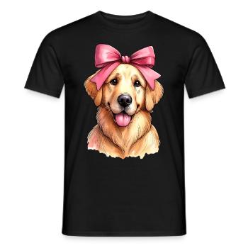 Coquette Bow Golden Retriever Chien Maman Rose - T-shirt homme - noir - Devant - AI Model Male 178 light (178cm)