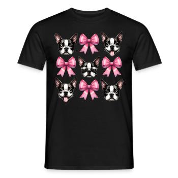 Coquette Bow Boston Terrier Chien Maman Rose - T-shirt homme - noir - Devant - AI Model Male 178 light (178cm)
