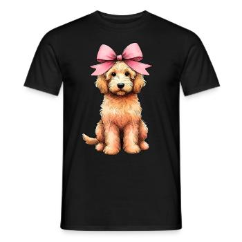 Coquette Bow Golden Doodle Chien Goldendoodle - T-shirt homme - noir - Devant - AI Model Male 178 light (178cm)