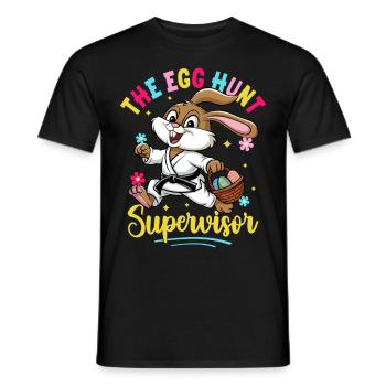 Le superviseur de la chasse aux œufs - T-shirt homme - noir - Devant - AI Model Male 178 light (178cm)