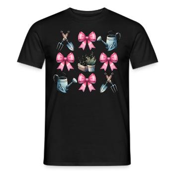 Coquette Bow Gardening Gardener Tools - Men's T-Shirt - black - Front - AI Model Male 178 light (178cm)