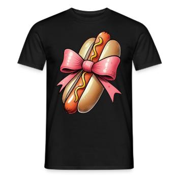 Coquette Schleife Hot Dog Hotdog Muttertag Rosa - Männer T-Shirt - Schwarz - Vorne - AI Model Male 178 light (178cm)