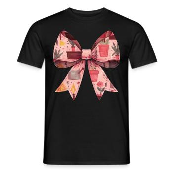 Coquette Bow Gardening Gardener Plants Pattern - Men's T-Shirt - black - Front - AI Model Male 178 light (178cm)