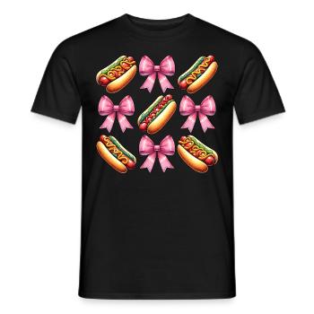 Coquette Schleife Hot Dog Hotdog Muttertag Rosa - Männer T-Shirt - Schwarz - Vorne - AI Model Male 178 light (178cm)