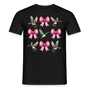 Coquette Arc Canard Chasse Chasseur Ruban Rose Maman - T-shirt homme - noir - Devant - AI Model Male 178 light (178cm)