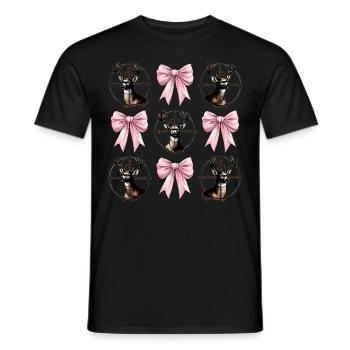 Coquette arc cerf chasse chasseur ruban rose maman - T-shirt homme - noir - Devant - AI Model Male 178 light (178cm)