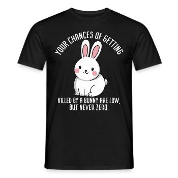 Your chances of getting killed by a bunny are - Men's T-Shirt - black - Front - AI Model Male 178 light (178cm)