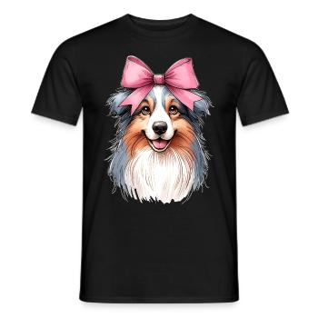 Coquette Bow Australian Shepherd Dog Mom Pink - Männer T-Shirt - Schwarz - Vorne - AI Model Male 178 light (178cm)