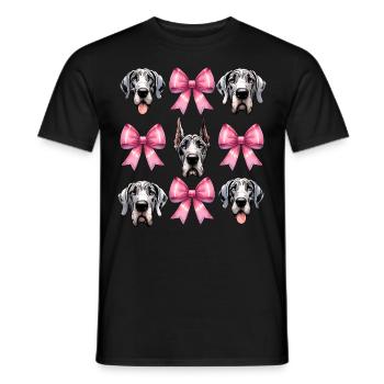 Coquette noeud Dogue Allemand Chien Maman Rose - T-shirt homme - noir - Devant - AI Model Male 178 light (178cm)