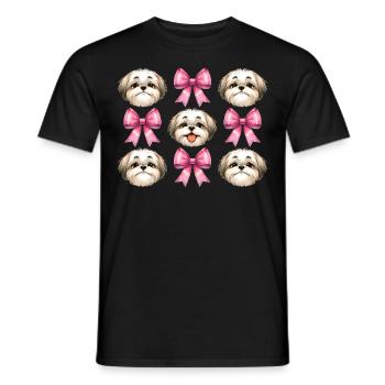 Coquette Bow Shih Tzu Dog Mom Pink Bow - Men's T-Shirt - black - Front - AI Model Male 178 light (178cm)