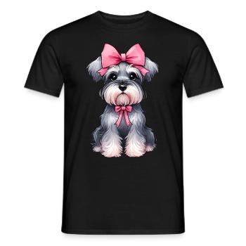 Coquette Bow Schnauzer Dog Mom Pink - Men's T-Shirt - black - Front - AI Model Male 178 light (178cm)