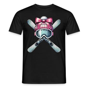 Coquette Arc Ski Maman Fête des Mères Rose - T-shirt homme - noir - Devant - AI Model Male 178 light (178cm)
