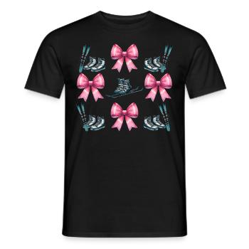 Coquette Bogen Skifahren Ski Mom Mütter Tag rosa - Männer T-Shirt - Schwarz - Vorne - AI Model Male 178 light (178cm)