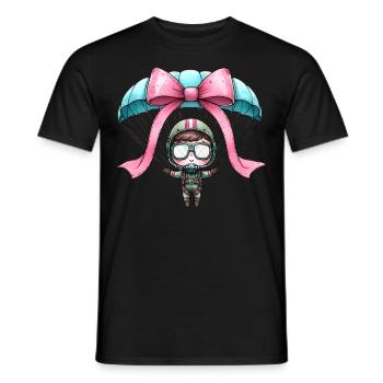 Coquette Bow Parachutisme - T-shirt homme - noir - Devant - AI Model Male 178 light (178cm)