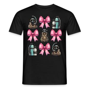 Coquette Bogen Tauchen Mama Taucher Schnorchel - Männer T-Shirt - Schwarz - Vorne - AI Model Male 178 light (178cm)