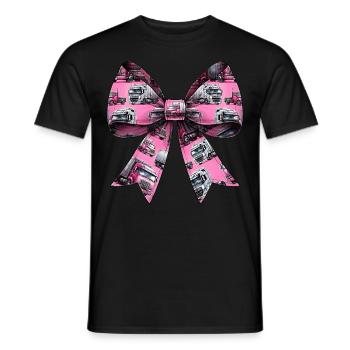Coquette Bow Trucker Truck Driver Pattern Pink - Men's T-Shirt - black - Front - AI Model Male 178 light (178cm)