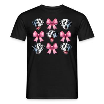 Coquette noeud dalmatien chien maman rose - T-shirt homme - noir - Devant - AI Model Male 178 light (178cm)