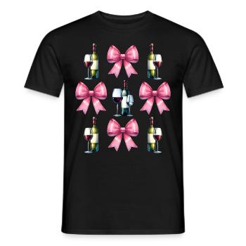 Coquette Bow Wine Drinker Pink - Men's T-Shirt - black - Front - AI Model Male 178 light (178cm)