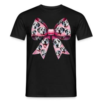 Coquette noeud dalmatien chien maman motif rose - T-shirt homme - noir - Devant - AI Model Male 178 light (178cm)