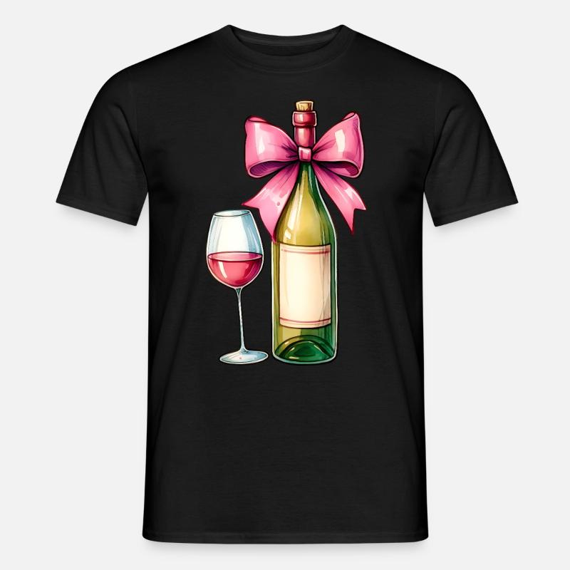 Coquette Bow Weintrinker Rosa - Männer T-Shirt - Schwarz