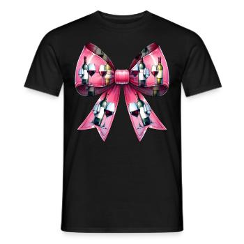 Coquette Bow Wine Drinker Pink - Men's T-Shirt - black - Front - AI Model Male 178 light (178cm)