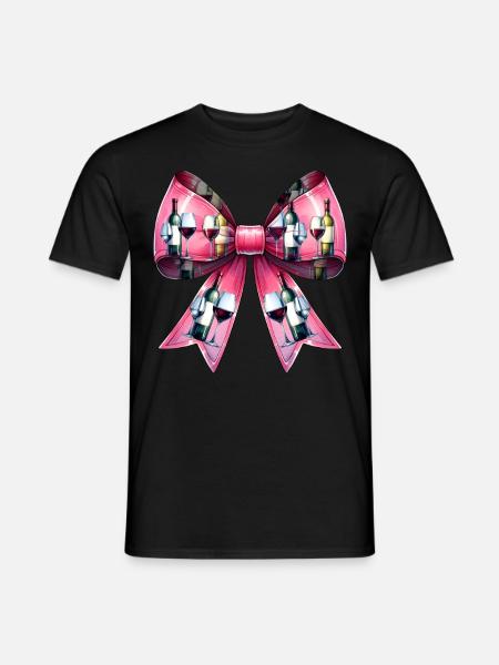 Coquette Bow Wine Drinker Pink - Men's T-Shirt - black
