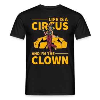 La vie est un cirque et je suis le clown - T-shirt homme - noir - Devant - AI Model Male 178 light (178cm)