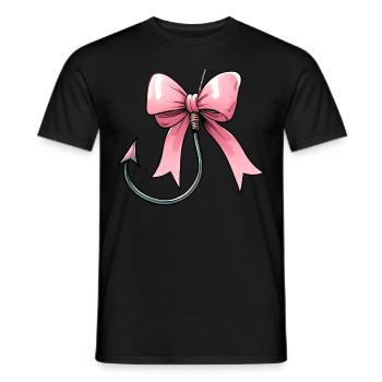 Coquette Bogen Angeln Fischerhaken Rosa Schleife - Männer T-Shirt - Schwarz - Vorne - AI Model Male 178 light (178cm)