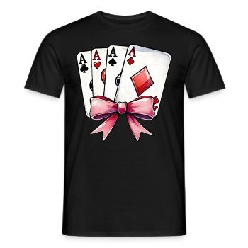 Coquette Bow Poker Muttertag Casino-Spieler - Männer T-Shirt - Schwarz - Vorne - AI Model Male 178 light (178cm)